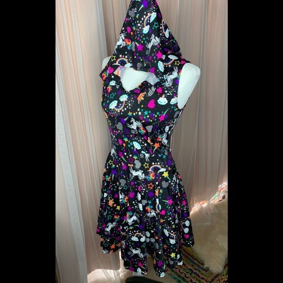 Custom Rainbows & Unicorns Hooded dress - Picture 2 of 6